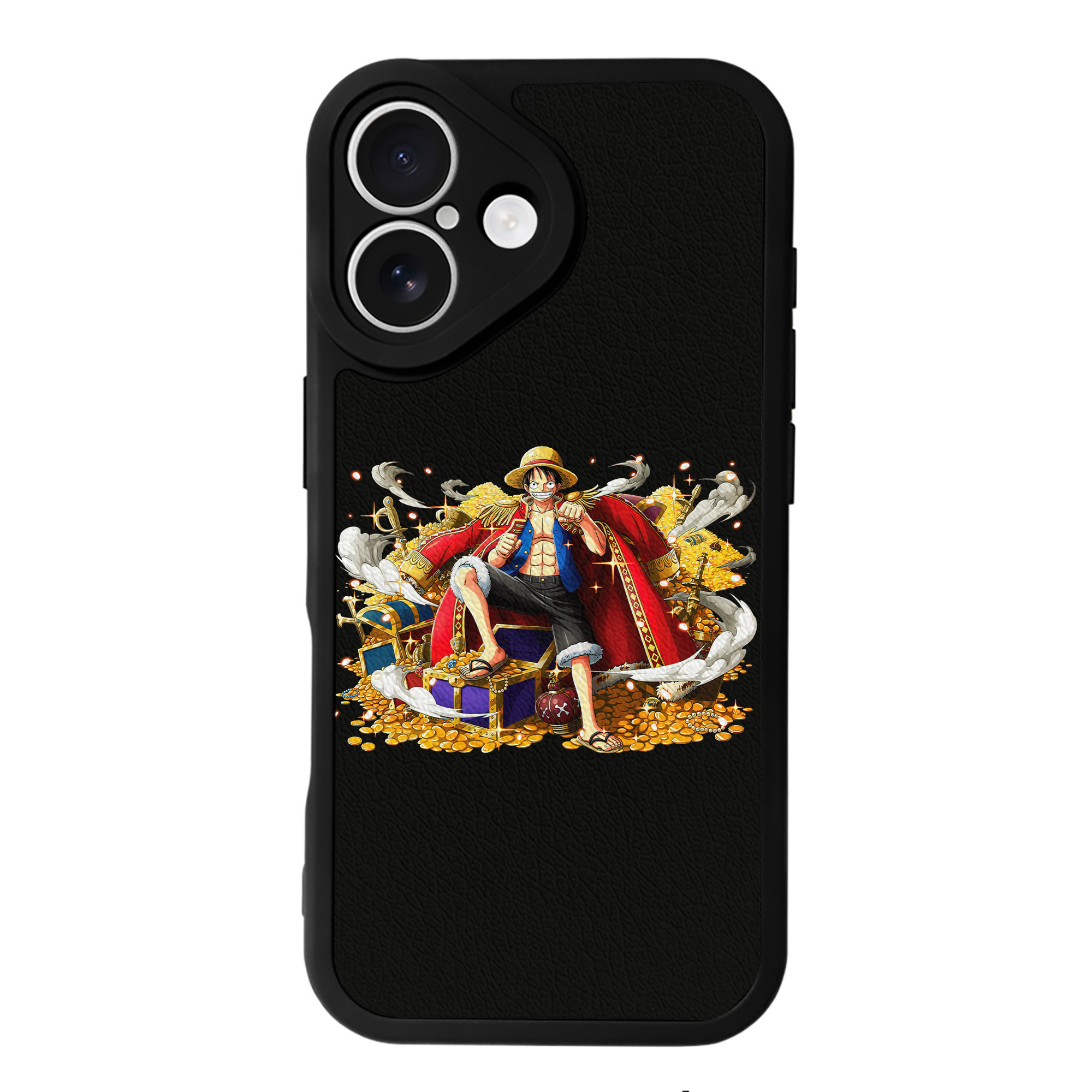 （画像用） ワンピース モンキー・D・ルフィ ONE PIECE Monkey D. Luffy 【iPhone 16シリーズ対応】シリコンスマホケース（レザー調） 材質：シリコン